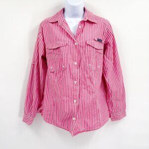 2/$30 Columbia PFG Women’s Super Bonehead Long Sleeve Shirt Top Stripes Pink